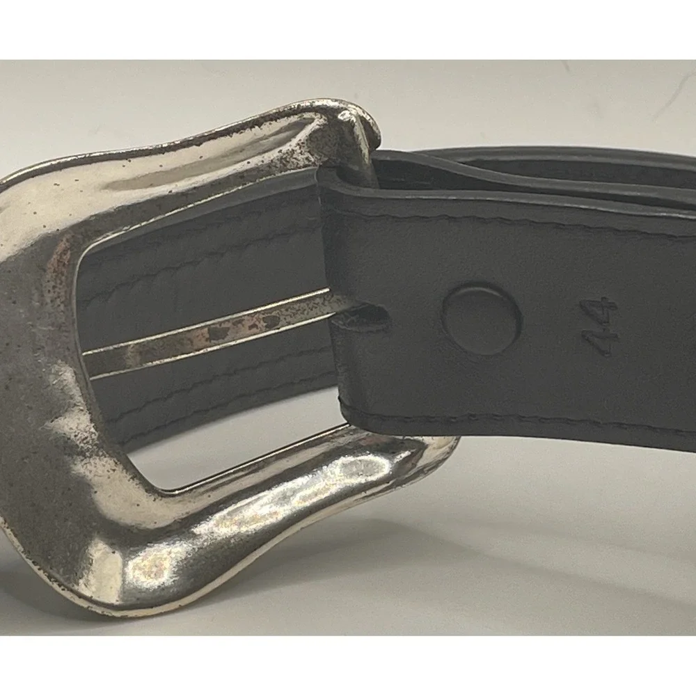 Ranger Belt Company Hand Tooled Black Leather Western Belt Men's Size 44 Braided